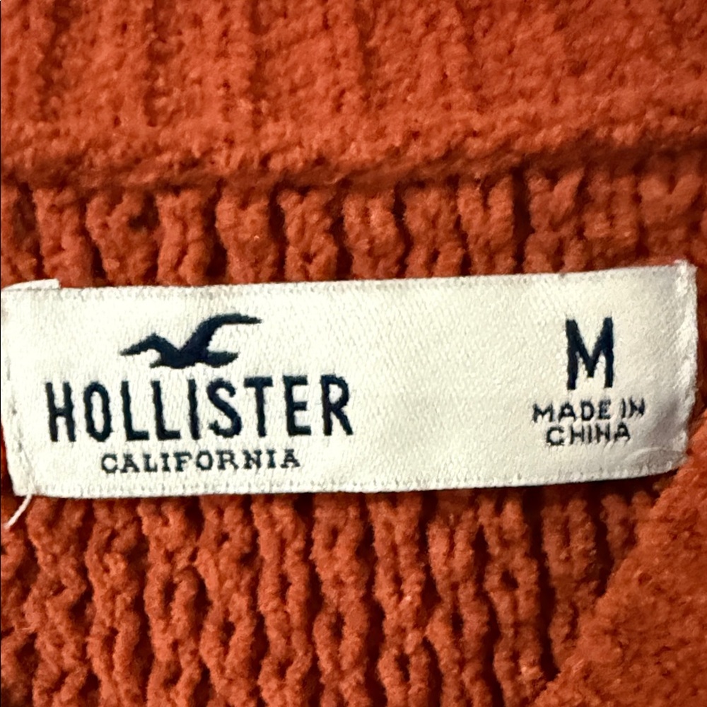Hollister Chunky Knit Mock Neck Sweater Orange Size Medium - Picture 4 of 5